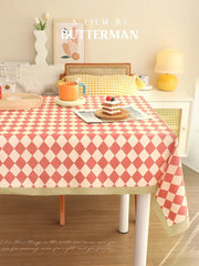 Yickyue Simple And Generous Rural Style Home Dining Table Cloth Restaurant Rectangular Picnic Plaid Cloth Red Checkered Tablecloth