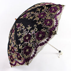New Fashion Luxury Flower Umbrella Rain Women Dual Folding Double Layer Lace Up Parasol Luxury Brand High-end Wedding Umbrellas