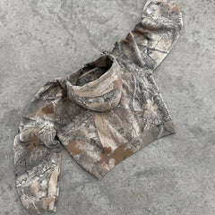 Hearujoy 90s Streetwear Y2K Retro zip up Hoodie Men Camouflage Pattern zipper Sweatshirt High Street Hip Hop Streetwear Oversized Unisex Camo Hoodie