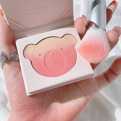Blush Makeup bear Palette 3Color Mineral Powder Peach Red Rouge Lasting Natural Hawthorn Cheek Tint Waterproof Blusher Cosmetic