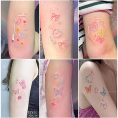 YICKYUE - Cherry Butterfly Star Temporary Tattoo Stickers Waterproof Cute Girl Fake Tattoo Female Arm Small Pattern Color Faux Tatouage