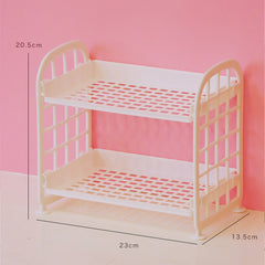 W&G Cosmetic Storage Rack Organizer Shelf Student Office Bathroom Kitchen Rack Dormitory Desktop Cute Storage Box Organizer Ins