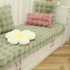 YICKYUE - INS. Cream Coated Cat Like Rabbit Plush Window Mat, Autumn and Winter Bedroom Window Sill Mat, Anti Slip Balcony Tatami Cushion