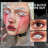 YICKYUE Cosplay Color Contact Lenses 1Pair Yearly Anime Small Pupil Color Contacts Block Blind Black & White Lens for Parties