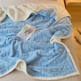 Yickyue Simple Heart Shaped Autumn Warm Blankets for Bed Cozy Flannel Fleece Sofa Blanket Soft Fluffy Warmth Blankets Plush Bed Sheet