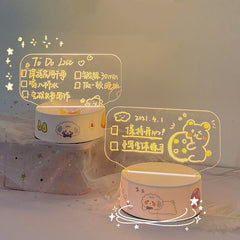 USB Acrylic Message Board with Pen Rewritable Night Light Daily Moment Memo Notepad Girl Bedroom Desktop Ornaments Gift