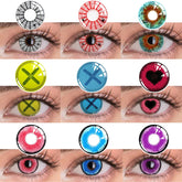 YICKYUE - 1 Pair Pink Lenses Anime Accessory Color contact lenses Anime lenses Spider Lenses Purple Lenses Cosplay Lenses