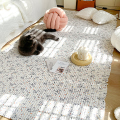 YICKYUE - Ins Floral Carpet Cotton Home Living Room Sofa Foot Mat Exquisite Girl's Room Decor Rugs Bedroom Bedside Carpet Sofa Cover Towel