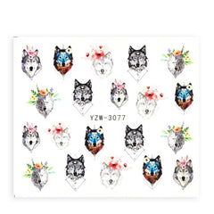 Xmas Winter Water Nail Stickers Christmas Cartoon Santas Snowman Decals New Year Nails Art Manicure Decoration Tips