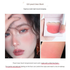 Blush Makeup bear Palette 3Color Mineral Powder Peach Red Rouge Lasting Natural Hawthorn Cheek Tint Waterproof Blusher Cosmetic