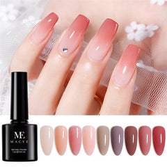 New Transparent Nude Pink Jelly UV Gel Polish Soak Off Colorful Jelly Nail Gel Polish Long Lasting Nail Art Lacquer Varnish