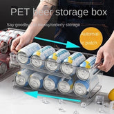 Double Layer Drink Holder Kitchen Accessories Storage Organizer Fridge Organizer Drink Dispenser Automatic Roll Off Drink Box