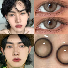 YICKYUE - 1 Pair Men Lenses Colored Contact Lenses for Eyes Blue Eye Lenses Natural Prescription Myopia Beauty Pupil Free Shipping