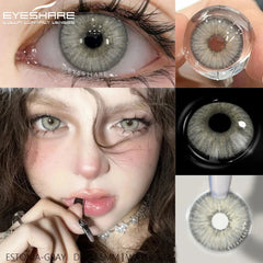 YICKYUE 2Pcs Yearly Use Color Contact Lenses for Eye Natural Pupils Gray Blue Contact Lenses Cosmetic Green High Quality Lenses