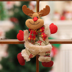 Christmas Tree Small Doll Snowman Deer Bear Fabric Puppet Small Hanging Pendant Children's Puzzle Toy Gift