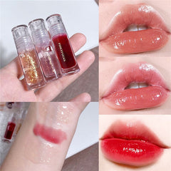 Mirror Water-light Lip Gloss Lip Glaze Transparent Shiny Glass Lip Oil Moisturizing Waterproof Liquid Lipstick Lip Tint Cosmetic
