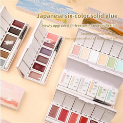 Yickyue New 6 Colors Nail Solid Glue Set Japanese Light Therapy Cream Summer Pudding Gel Nail Polish Palette Nail Salon Jelly Nail Gel