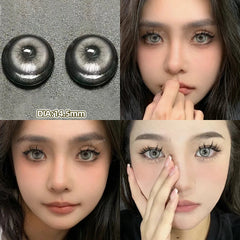 YICKYUE 2pcs Violet Lenses Beauty Pupils Myopia Eye Prescription Colored Contact Lenses for Eyes Natural Blue Lens