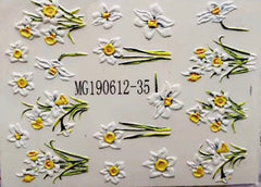 Flower Leaf Tree Green Nail Sticker 3D Black Pink Plant Beauty Water Decals Empaistic Nail Water Slide Decals ZJ0246