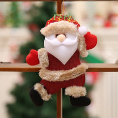 Christmas Tree Small Doll Snowman Deer Bear Fabric Puppet Small Hanging Pendant Children's Puzzle Toy Gift