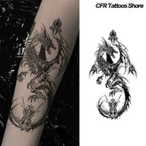 YICKYUE - Dark Dragon Herbal Juice Tattoo Stickers European American Style Fake Tatto Temporary Tattoos Arm Waterproof Hip Hop Charm Punk