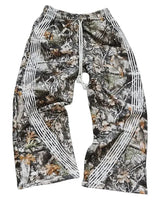 Hearujoy Y2K Pants Men Women Harajuku Leaf Graphic Printed Striped Camouflage Sweatpants Gothic Casual Elastic Waist High Waist Trousers