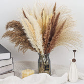 10/15/20/60Pcs Artificial Pampas Grass Plume Decor Fluffy Reed Wedding Flower For Home Kitchen Room Decoration