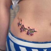 Waterproof Temporary Tattoo Sticker Morning Glory Water Color Design Body Art Fake Tattoo Flash Tattoo Waist Male Female
