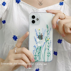 Flower soft silicone Cherry blossoms cute cartoon phone case for iphone x xr xsmax 11 12 mini pro max 8 7 plus silicone capa