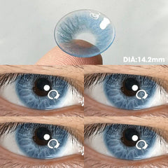 YICKYUE - 1 Pair/2pcs Prescription Contact Lenses for Eyes Myopia Eye Color Lenses With Diopters Blue Green Natural Lenses Pupils