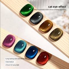 YICKYUE - 8 Color Gel Nail Polish LED Ice Transparent Nail Gel Semi Permanent Soak Off Crystal Cat Eye Gel Nail Varnishe Lacquer Manicure
