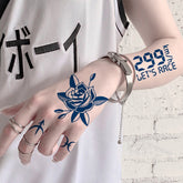 25 Designs Waterproof Temporary Black Sketchs Flowers Tattoo Stickers Flash Fake Body Tattoos for Men Women