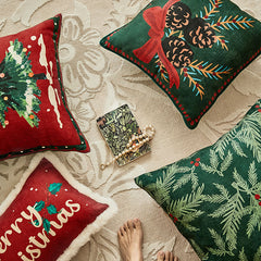YICKYUE - Christmas Tree Square Pillow Double-Sided Printing Creativity Festive Atmosphere Home Decoration And Accessories Sofa Cushions
