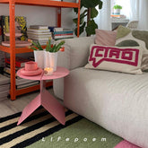 YICKYUE - Dopamine Pink Coffee Table Y2K Cream Style Bedside Sofa Side Table Corner Table Storage Rack Magazine Stand