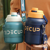 1100ml Portable Outdoor Sport Vacuum Flask Double Stainless Steel Thermos Mug With Straw Climbing Camping Travel Thermal Bottle