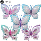 YICKYUE - 5Pcs 40inch Large Butterfly Foil Balloons Colorful Butterfly Balloon Girl Birthday Party Wedding Decorations Baby Shower Globos