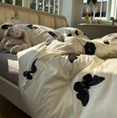 YICKYUE - Fashion cool black butterfly bedding set girl,twin full queen king modern cotton home textile bed sheet pillow case quilt cover