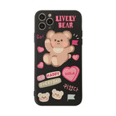 lively bear silicone phone case protective cover for iphone x xr xs max 11 pro max case for iphone 7 8 plus cute capa