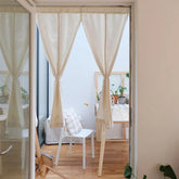YICKYUE - Semi Sheer Curtains for Home Living Room Dining, Japanese Style Drapery Linen, Blended Curtain Rod Pocket, Naturally Soft