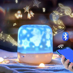 Starry sky projector night light bedroom bedside gift creative romantic rotating bluetooth audio remote control dream girl lamp