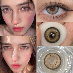 YICKYUE - 1 Pair Colored Contact Lenses with Degree Natural Eye Contact Prescription Lens Iris Eye Lens Natural Korean Lenses
