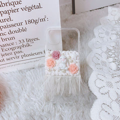 Handmade For Samsung s21 ultra DIY case Cartoon Customized phone Cover Galaxy s20 plus cream shell s20 pink lace girl gift s21