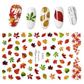 1pcs Fall Leaves Nail Stickers Gold Yellow Maple Leaf Water Decals Sliders Foil Autumn Design For Nail Manicure