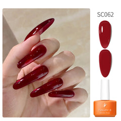 YICKYUE - 7ml Jelly Gel Nail Polish Sheer Red Brown Soak Off UV/LED Nails Art Varnish For Manicure beautylux vernis semi permanent
