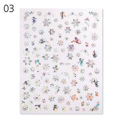 1Pcs 3D Nail Sticker Christmas iridescent Snowflake For Gold Silver Nail Art Stickers DIY Nail Art Decoration Decals