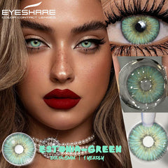 YICKYUE - 1Pair Colored Contact Lenses for Eyes Gray Pupis Blue Lens Green Eye Lenses Yearly Fashion Lenses Cosmetic Eye Contacts
