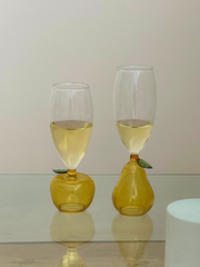 YICKYUE - Creative Fruit Cup Apple Pear Shape Glass Wine Cup Cute Champagne Cup Fun Wine Cup Decorative Decoration Water Cup Beer Glass