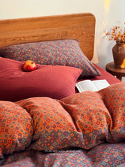 Retro Classic Floral Cotton Quilt Cover Double Layer Plain Weave Embroidery A-Class Bedding Single Piece Pure Cotton