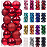 YICKYUE New 24pcs/Lot 8cm Color Decoration Ball Christmas Tree Hang Ornaments Shiny Bauble Ball For Home House Bar Party Decor