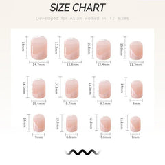 Yickyue 24presson Nail Pure and Fresh and Green with The Decorative Pattern Nail Art Products Simple and Lovely Short Press on Nails